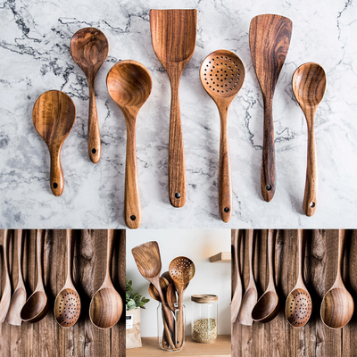 Busaba Soup Skimmer - Natural Wooden Spoons