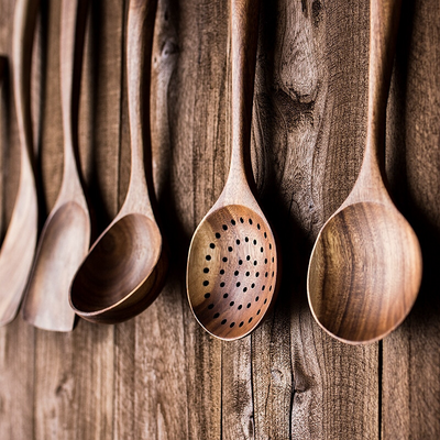 Busaba Soup Skimmer - Natural Wooden Spoons